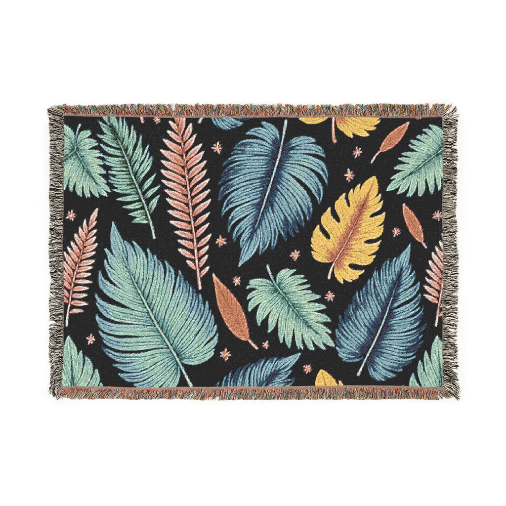 Feathered Leaves Woven Blanket