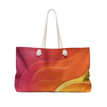 Sunset Abstract Waves Weekender Bag | Colorful Beach Tote
