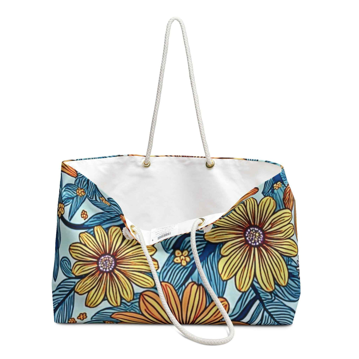 Vintage Yellow Floral Weekender Bag | Diaper Tote, Travel & Gym Carrier