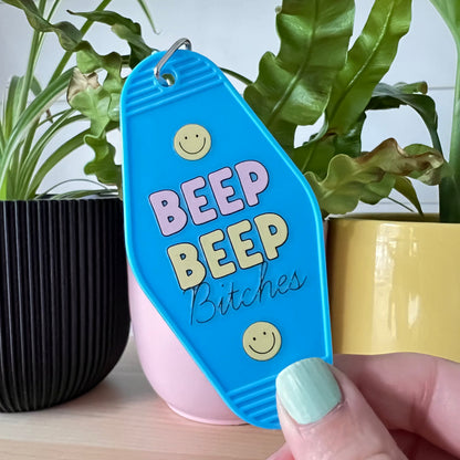 Beep Beep Bitches Motel keychain