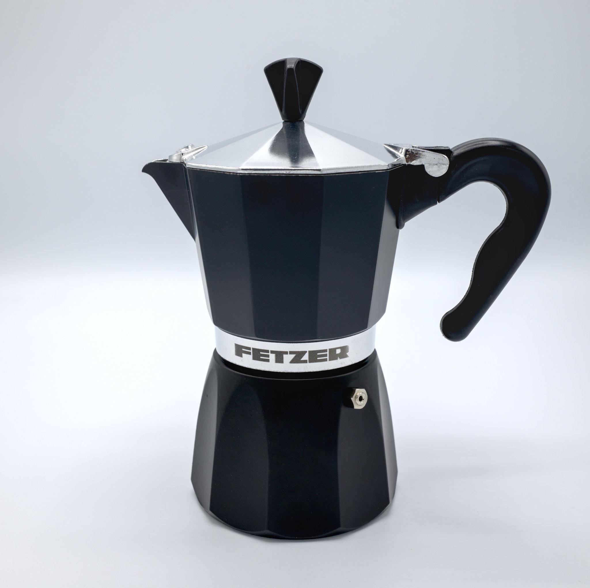 Dolce Vita! Matt Black Moka Pot - Steel Boiler