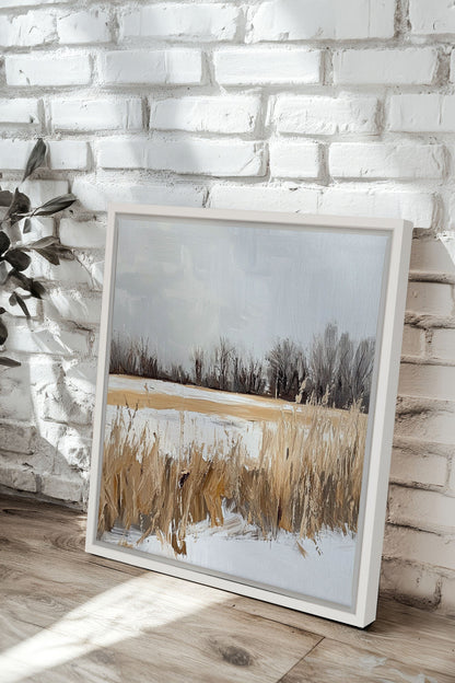 CHAMPS D'HIVER, Oeuvre sur toile étirée