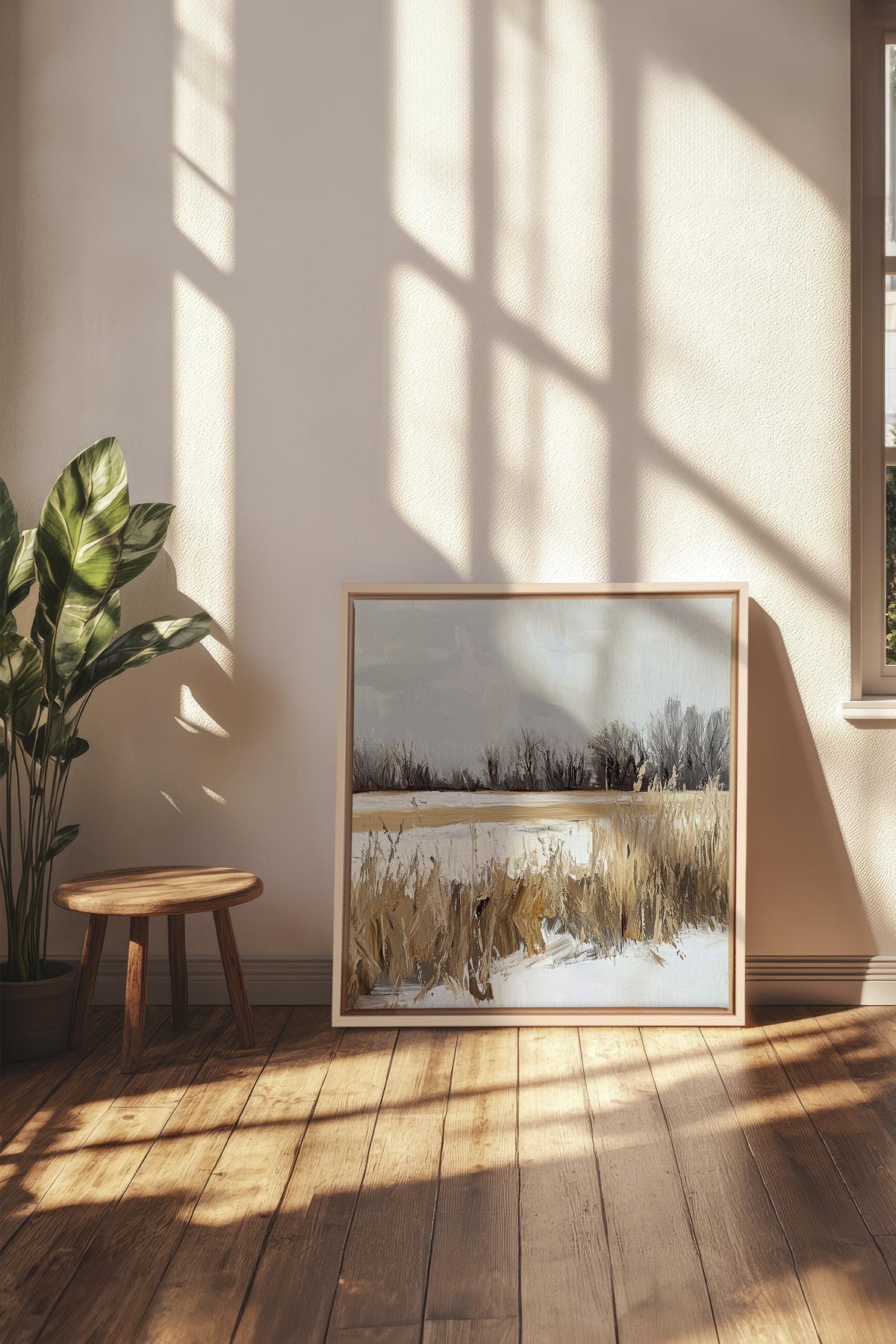 CHAMPS D'HIVER, Oeuvre sur toile étirée