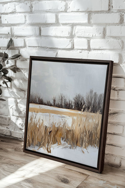CHAMPS D'HIVER, Oeuvre sur toile étirée