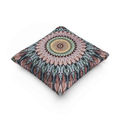 Mandala Sunburst Woven Pillow | Boho Geometric Decorative Cushion Cover
