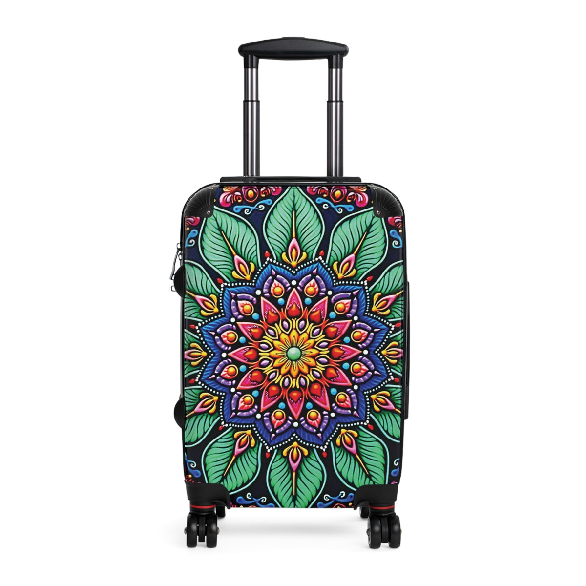Mandala Floral Suitcase – Colorful Boho Carry-On Luggage