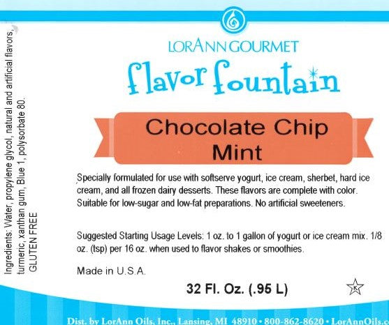 Chocolate Chip Mint Flavor - 4 oz. - 32 oz. - Ice Cream and Beverage Flavors - LorAnn Oils - Canadian Distribution - Ships Free Within Canada on Orders Above CAD $199