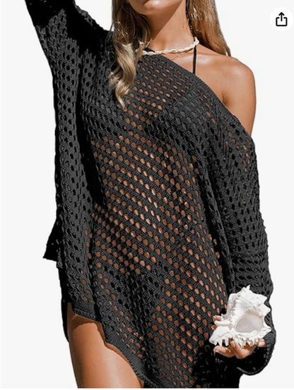 Beach Single-shoulder Long-sleeved Beach Cover-up Shirt
