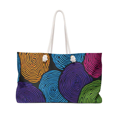 Colorful Swirl Circles Weekender Bag | Bright Abstract Pattern | Busy Mom Carryon | Mother Gifts
