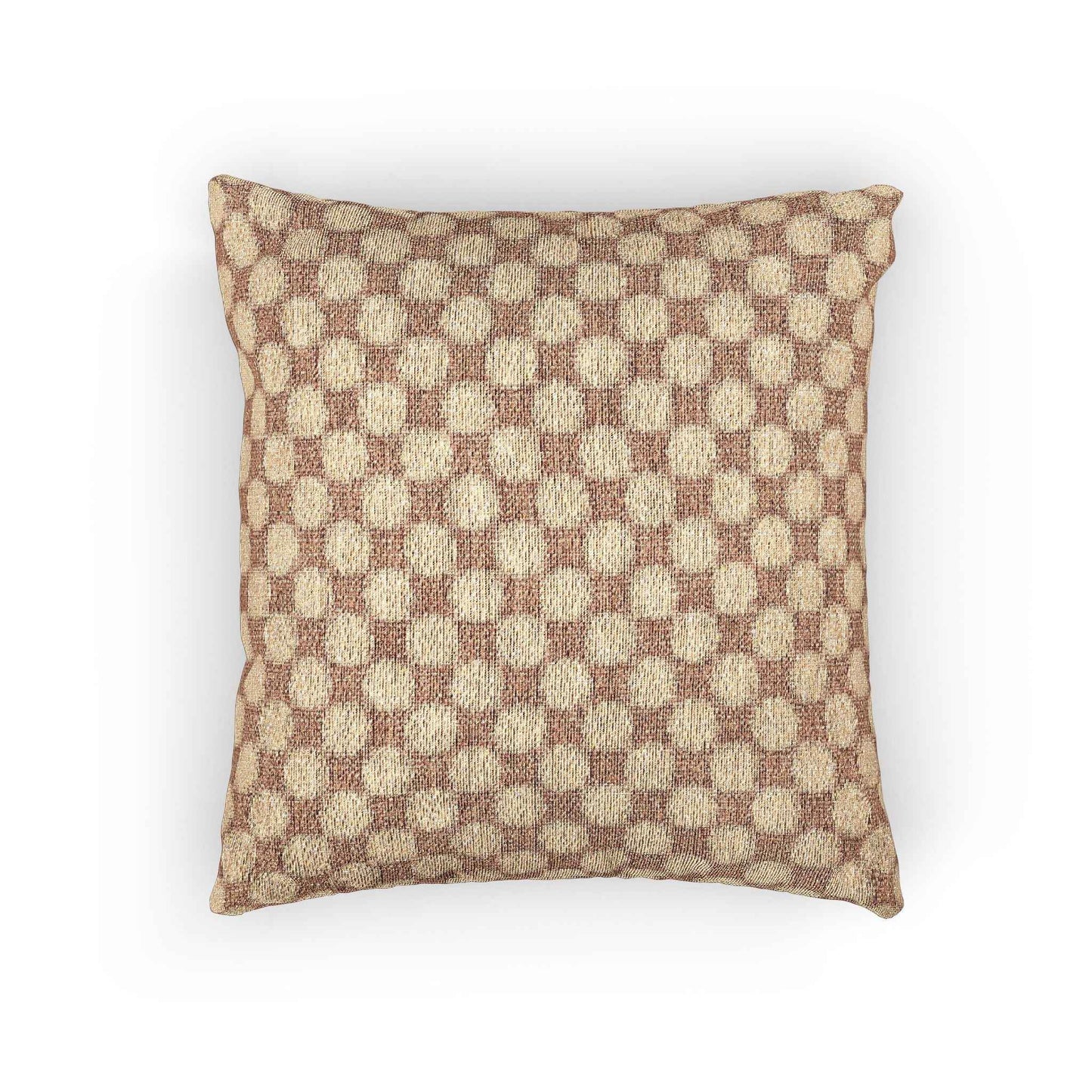 Woven Checkered Pattern Pillow | Neutral Brown Geometric Throw Pillow
