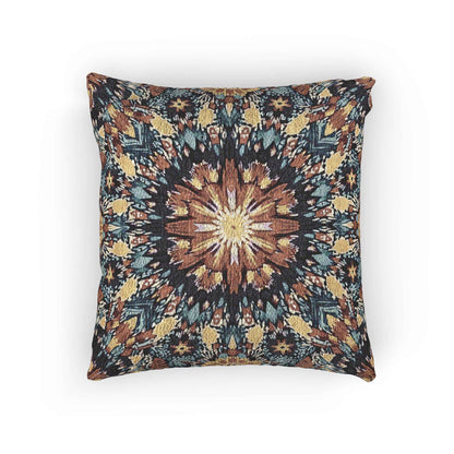 Geometric Mandala Woven Pillow | Boho Mosaic Throw Pillow