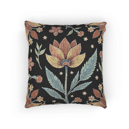 Vintage Floral Tapestry Woven Pillow | Botanical Throw Pillow