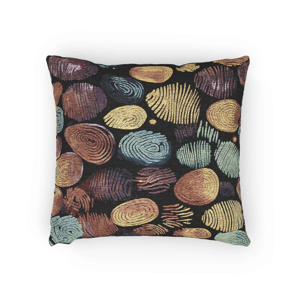 Abstract Pebble Tapestry Woven Pillow | Multicolor Stone Pattern Throw Cushion