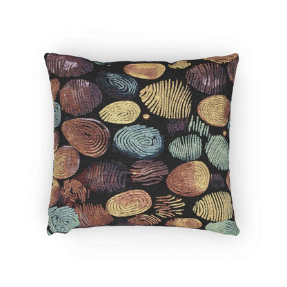 Abstract Pebble Tapestry Woven Pillow | Multicolor Stone Pattern Throw Cushion