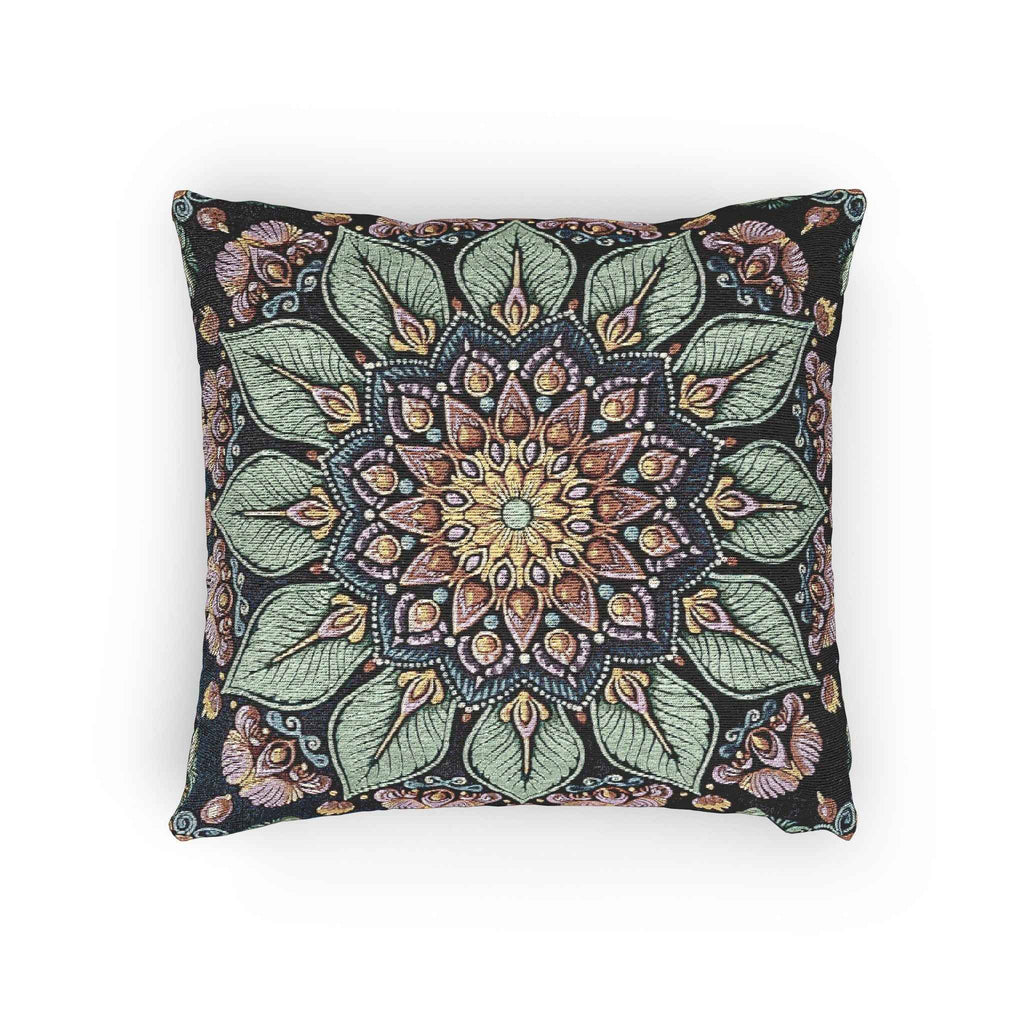 Mandala Floral Mosaic Woven Pillow | Boho Decorative Cushion Cover