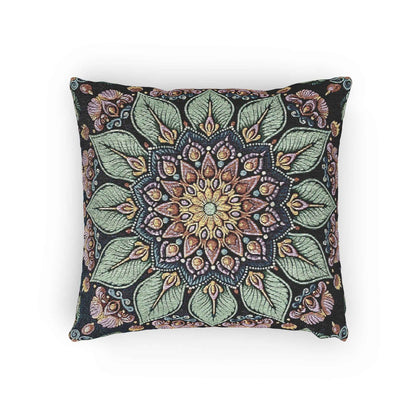 Mandala Floral Mosaic Woven Pillow | Boho Decorative Cushion Cover