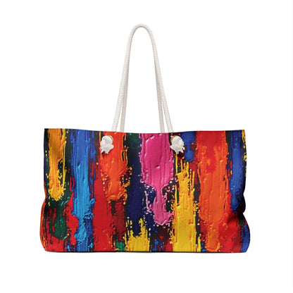 Abstract Colorful Paint Strokes Weekender Bag | Bright Travel Bag