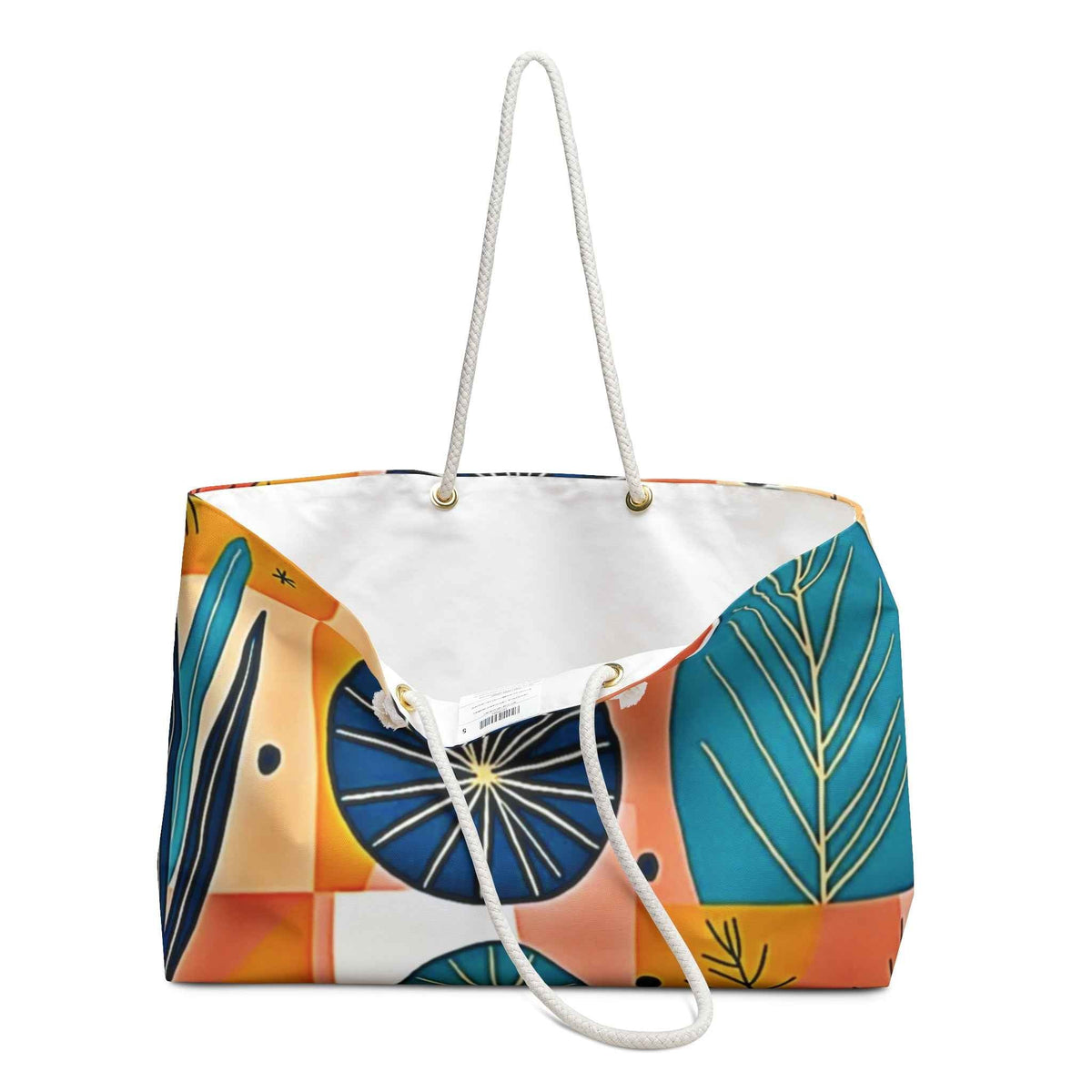 Abstract Tropical Leaves Weekender Bag | Colorful Geometric Beach Tote | Mom on the Go Bag | Mom lifestyle bag |Tote Bag
