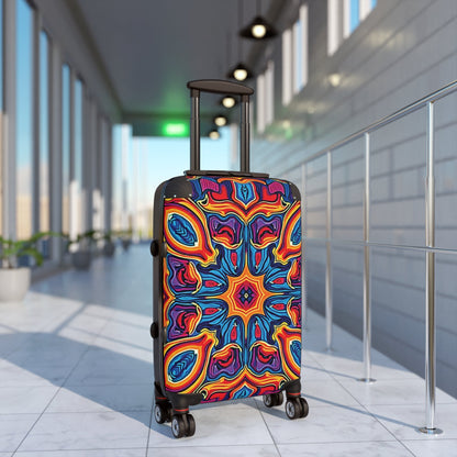 Kaleidoscope Pattern Carry-On Suitcase – Vibrant Boho Travel Luggage