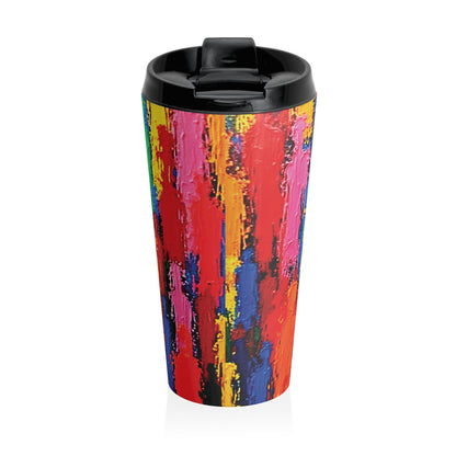 Colorful Abstract Paint Stroke Stainless Steel Travel Mug
