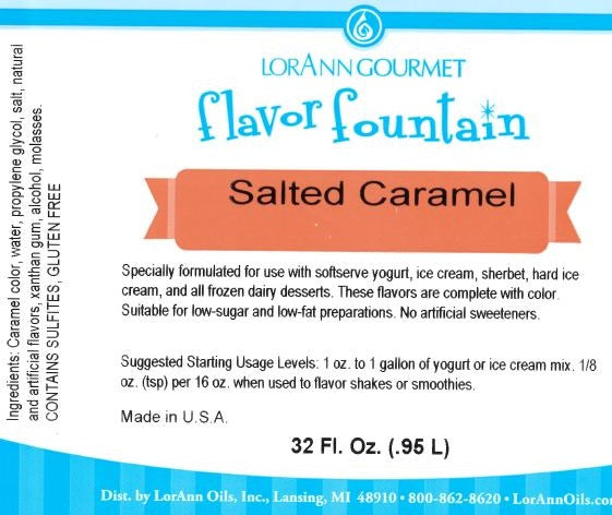 Salted Caramel Flavor - 4 oz. - 32 oz. - Ice Cream and Beverage Flavors - LorAnn Oils - Canadian Distribution - Ships Free Within Canada on Orders Above CAD $199