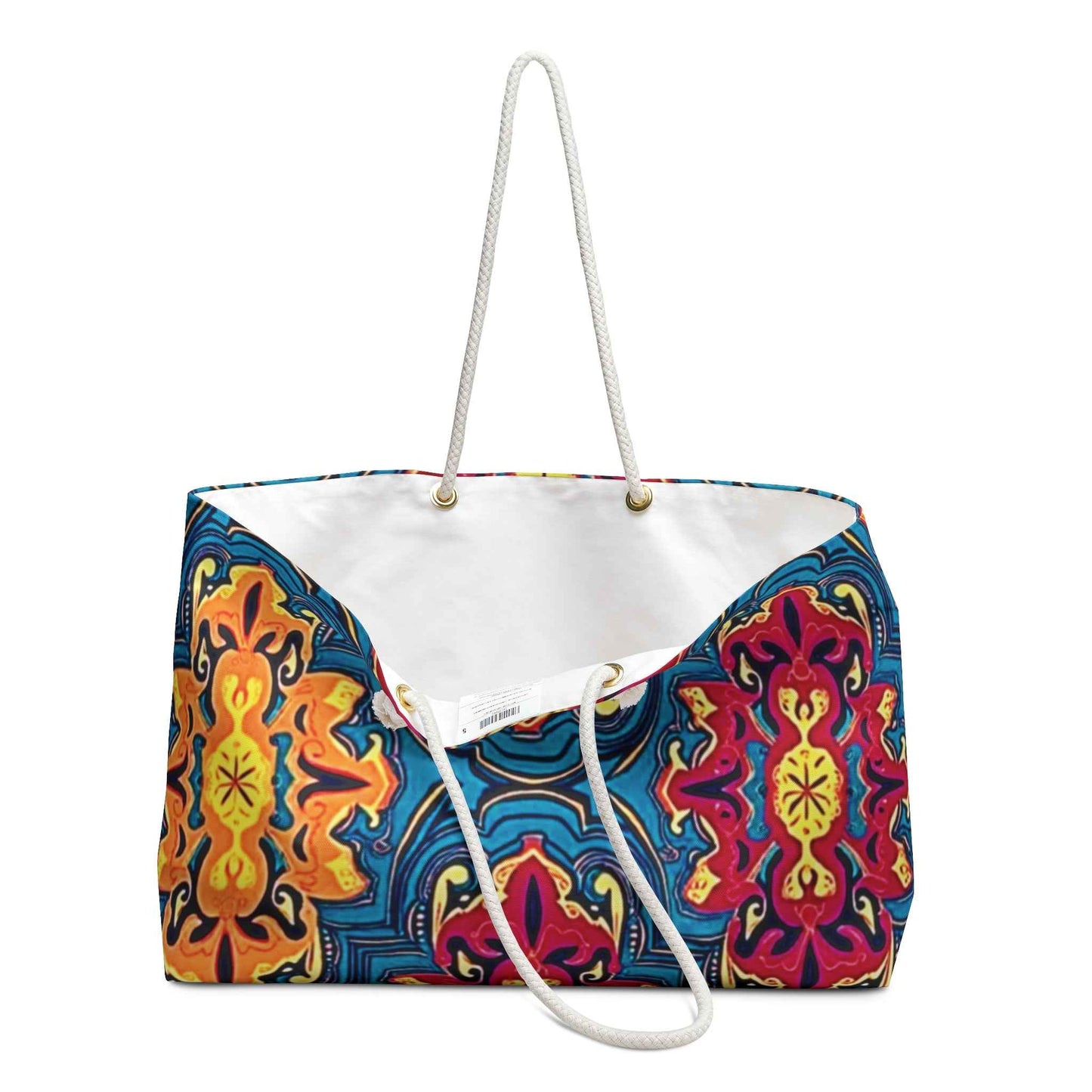 Colorful Mosaic Pattern Weekender Bag | Boho Tile Travel Tote | Mom Carryon | Mother's Gift