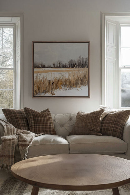 CHAMPS D'HIVER, Oeuvre sur toile étirée
