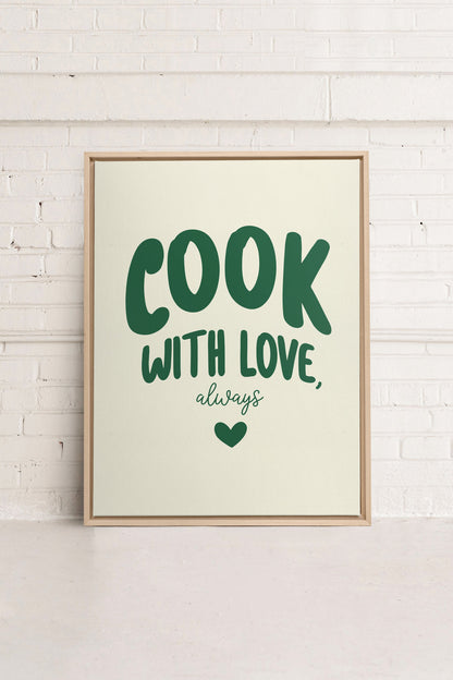 COOK WITH LOVE, Oeuvre sur toile étirée