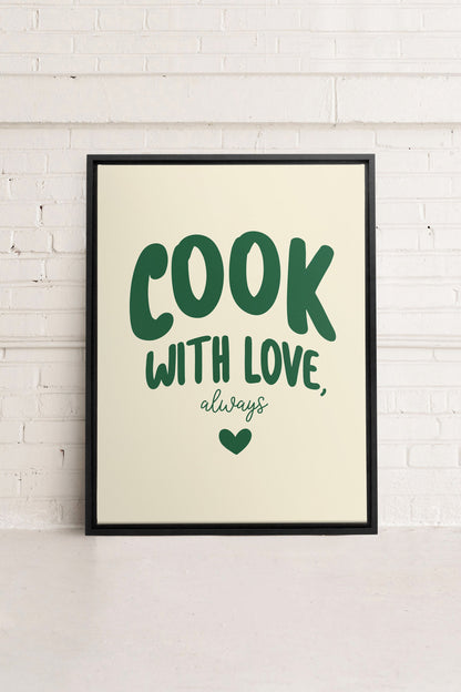 COOK WITH LOVE, Oeuvre sur toile étirée