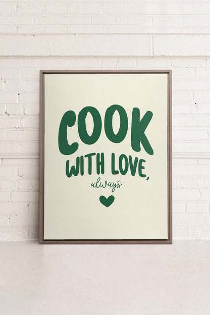 COOK WITH LOVE, Oeuvre sur toile étirée