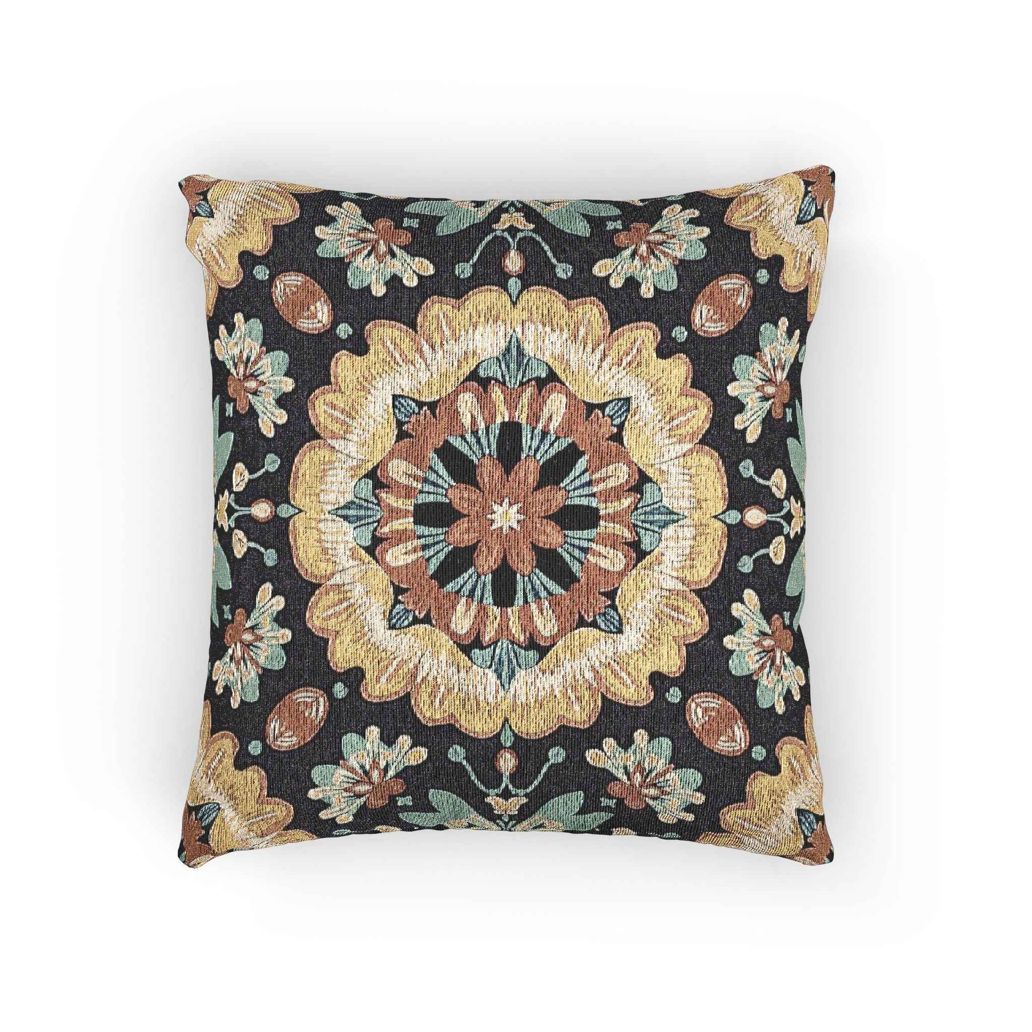 Boho Mandala Woven Pillow | Kilim Mosaic Pillow Cover