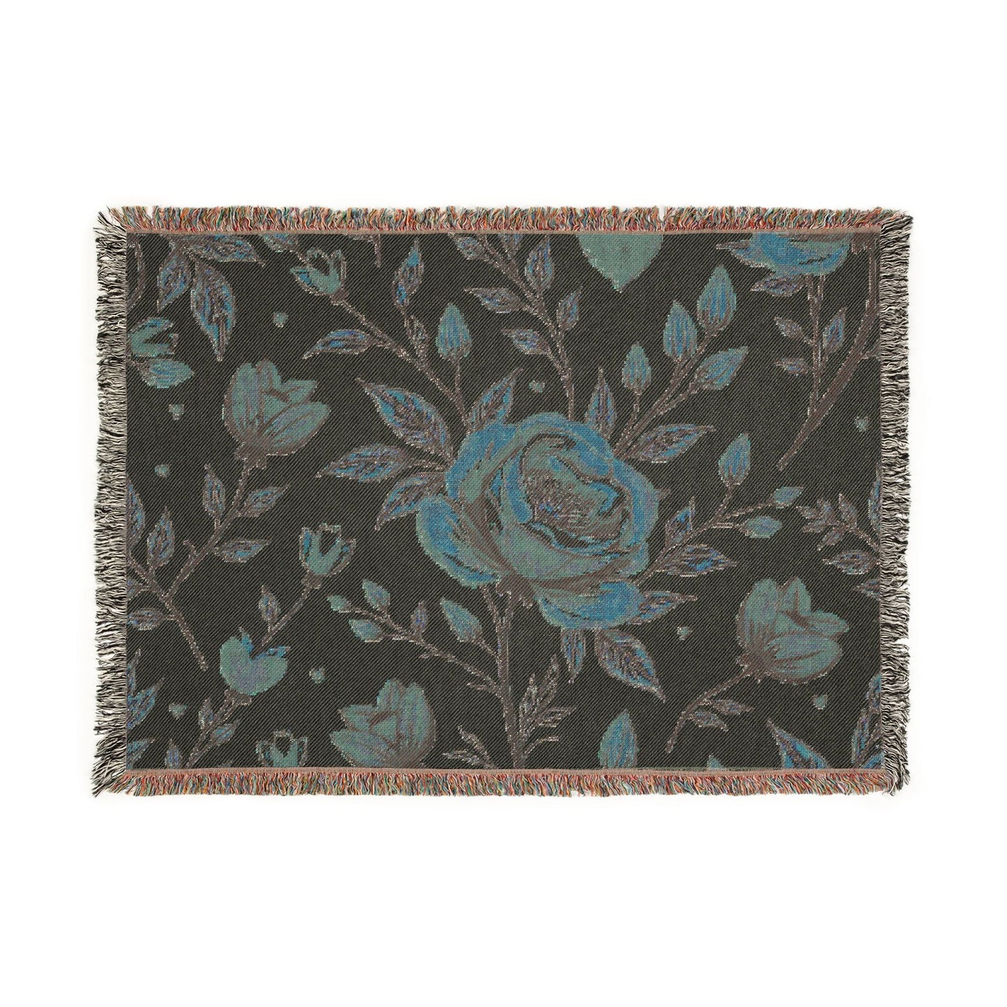 Floral Woven Blanket — Vintage Rose Throw
