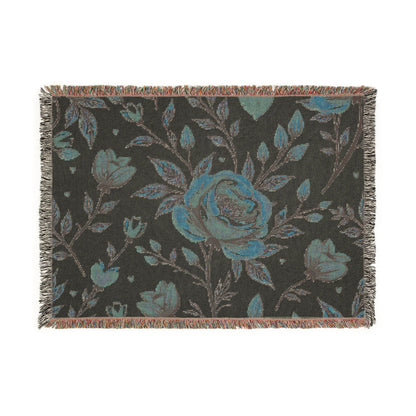 Floral Woven Blanket — Vintage Rose Throw
