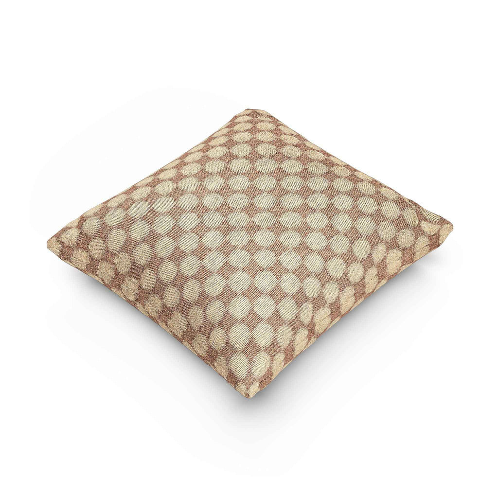Woven Checkered Pattern Pillow | Neutral Brown Geometric Throw Pillow