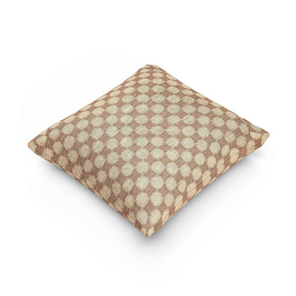 Woven Checkered Pattern Pillow | Neutral Brown Geometric Throw Pillow