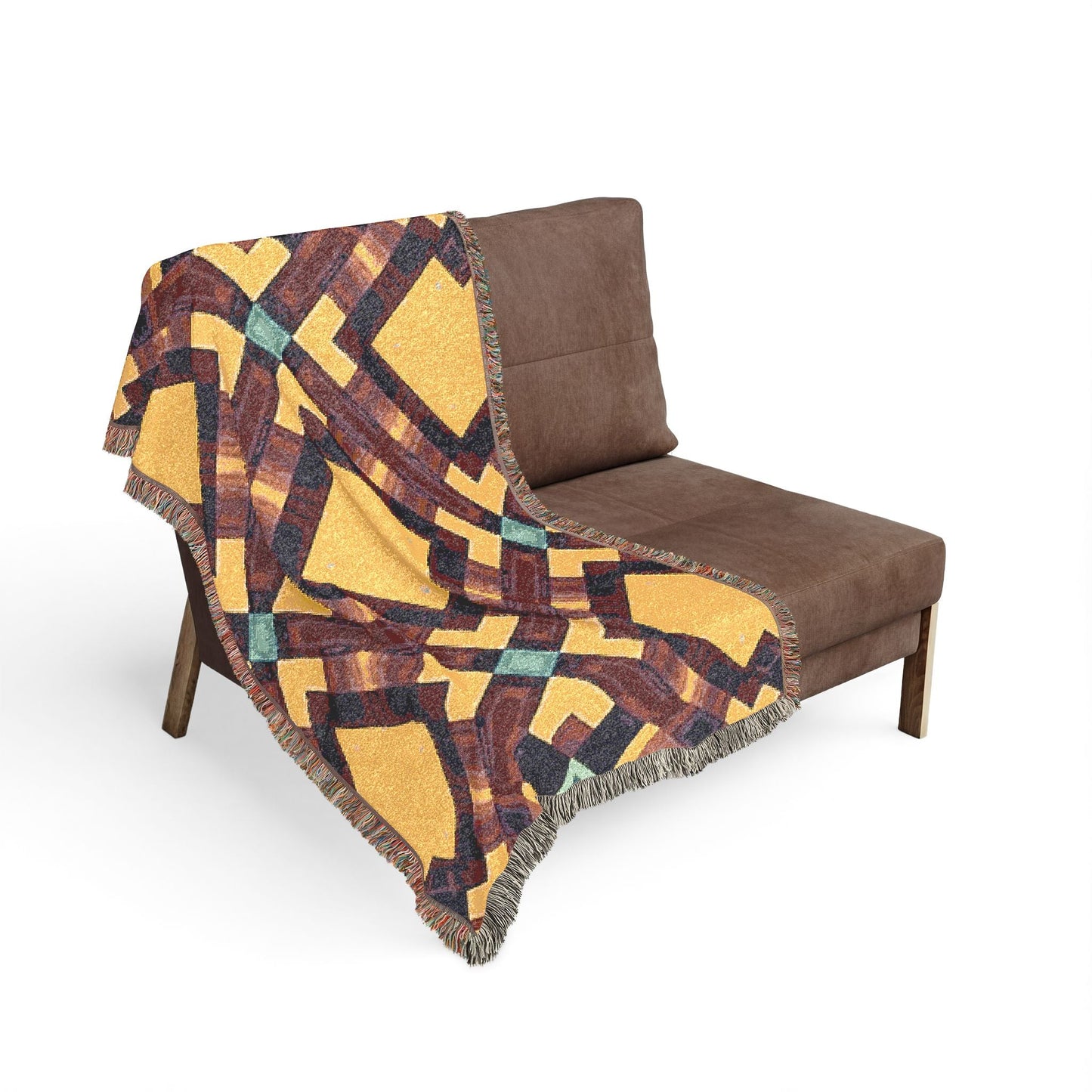 Southwest Diamond Woven Blanket — Geometric Boho Throw for Living Room & Camping