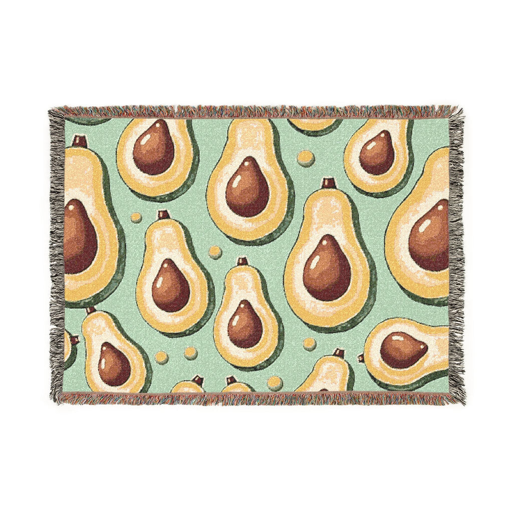 Avocado Pattern Woven Blanket – Cozy Decorative Throw for Kitchen, Living Room & Gifts