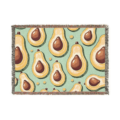Avocado Pattern Woven Blanket – Cozy Decorative Throw for Kitchen, Living Room & Gifts