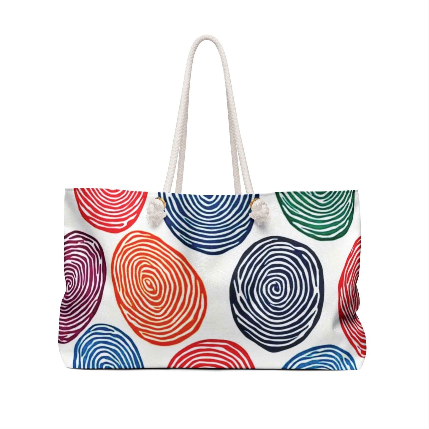 Colorful Spiral Circles Weekender Bag | Large Tote Beach Travel | Busy Mom | Mother Gift