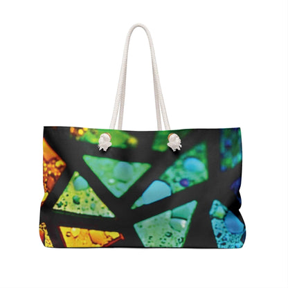 Rainbow Stained Glass Mosaic Weekender Bag | Colorful Travel Tote