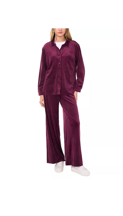 Vince Camuto Women’s Velour Button Front Top