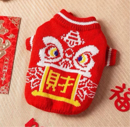 Prosper Bloom Dog Sweater | Chinese New Year Dog Sweater