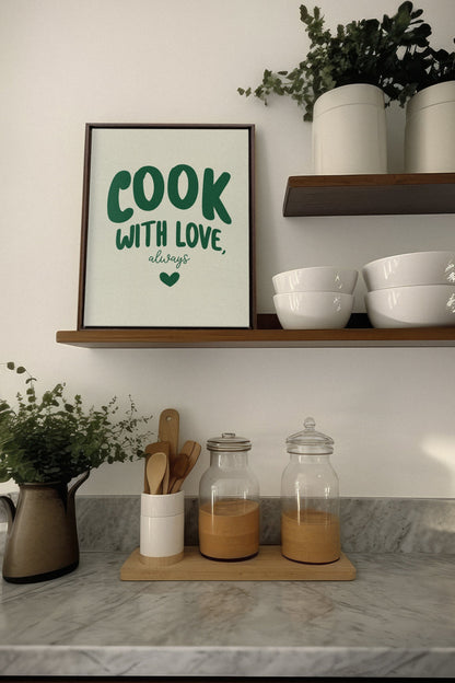 COOK WITH LOVE, Oeuvre sur toile étirée