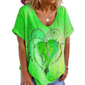 Graffiti Heart Print Loose Casual Short Sleeve T-Shirt