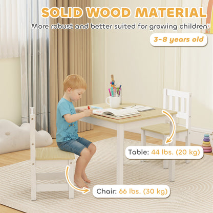 Kids Table and Chairs Set, Toddler Table and 2 Chair Set for Activity, Art, Craft, Reading, Learning, Grey