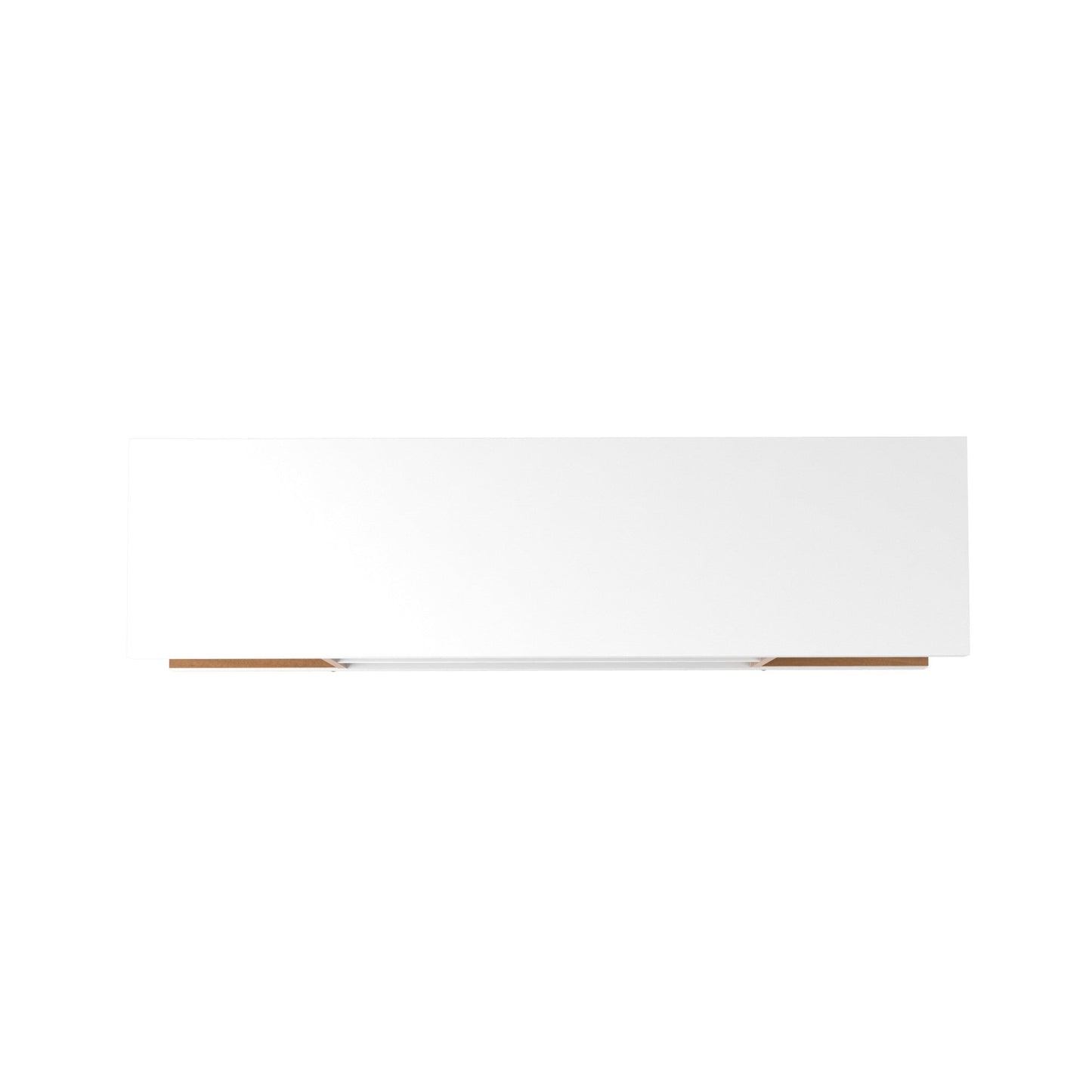 Eureka Modern 53.14" TV Stand with 4 Shelves - White Gloss/Maple Cream