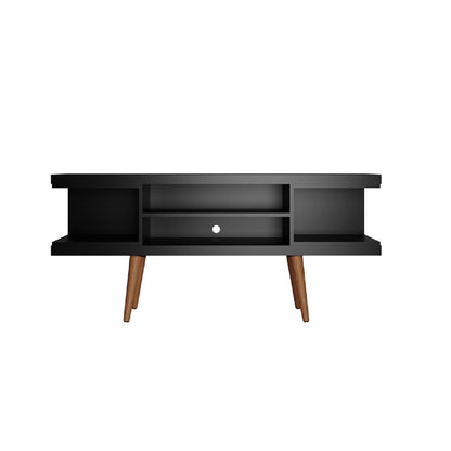 Eureka Modern 53.14" TV Stand with 4 Shelves - Black/Maple Cream