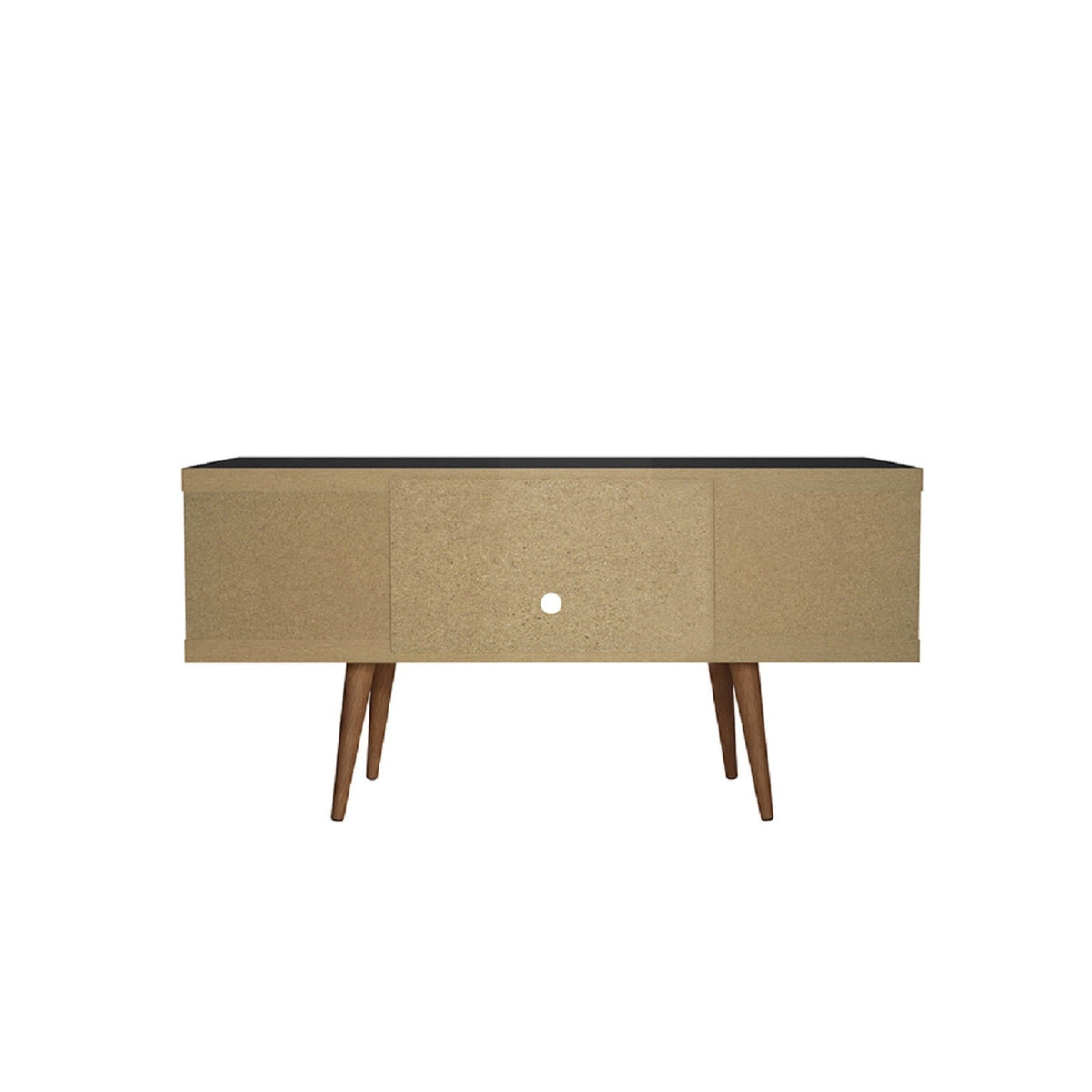 Eureka Modern 53.14" TV Stand with 4 Shelves - Black/Maple Cream