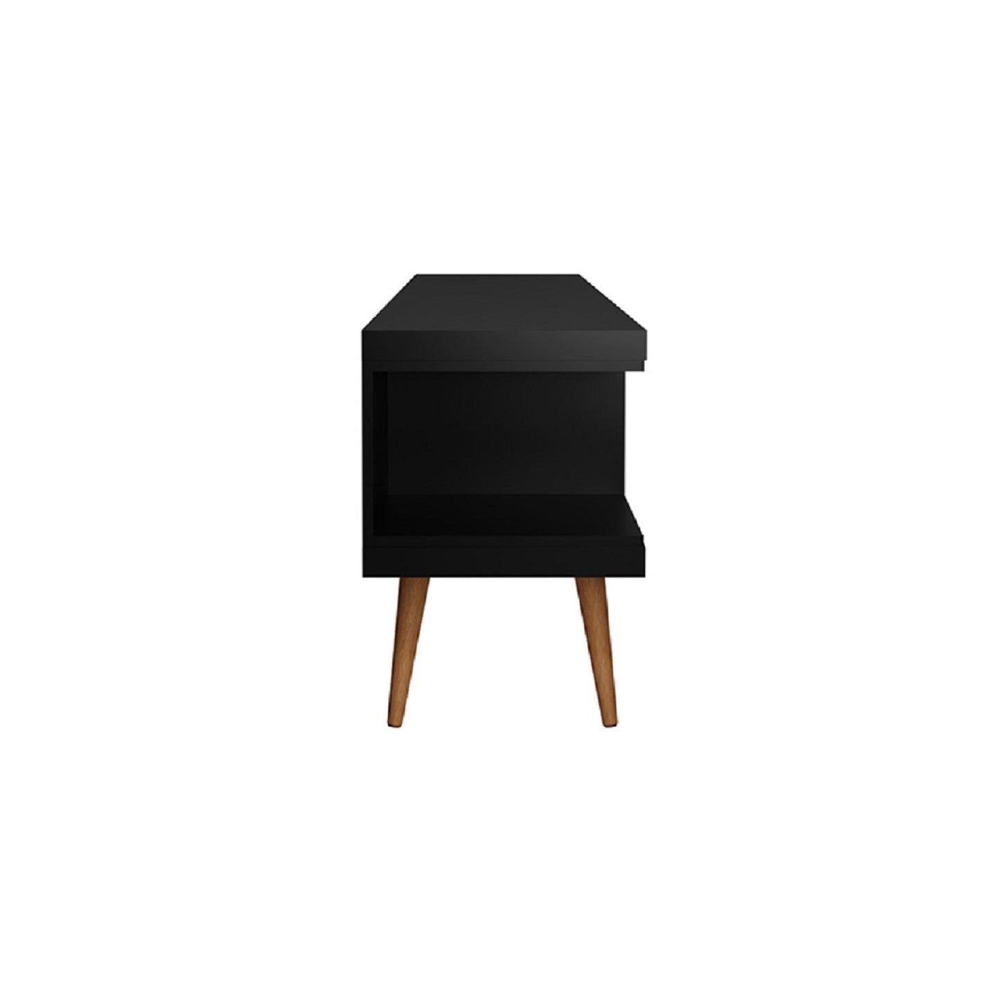 Eureka Modern 70.47" TV Stand with 4 Shelves - Black/Maple Cream