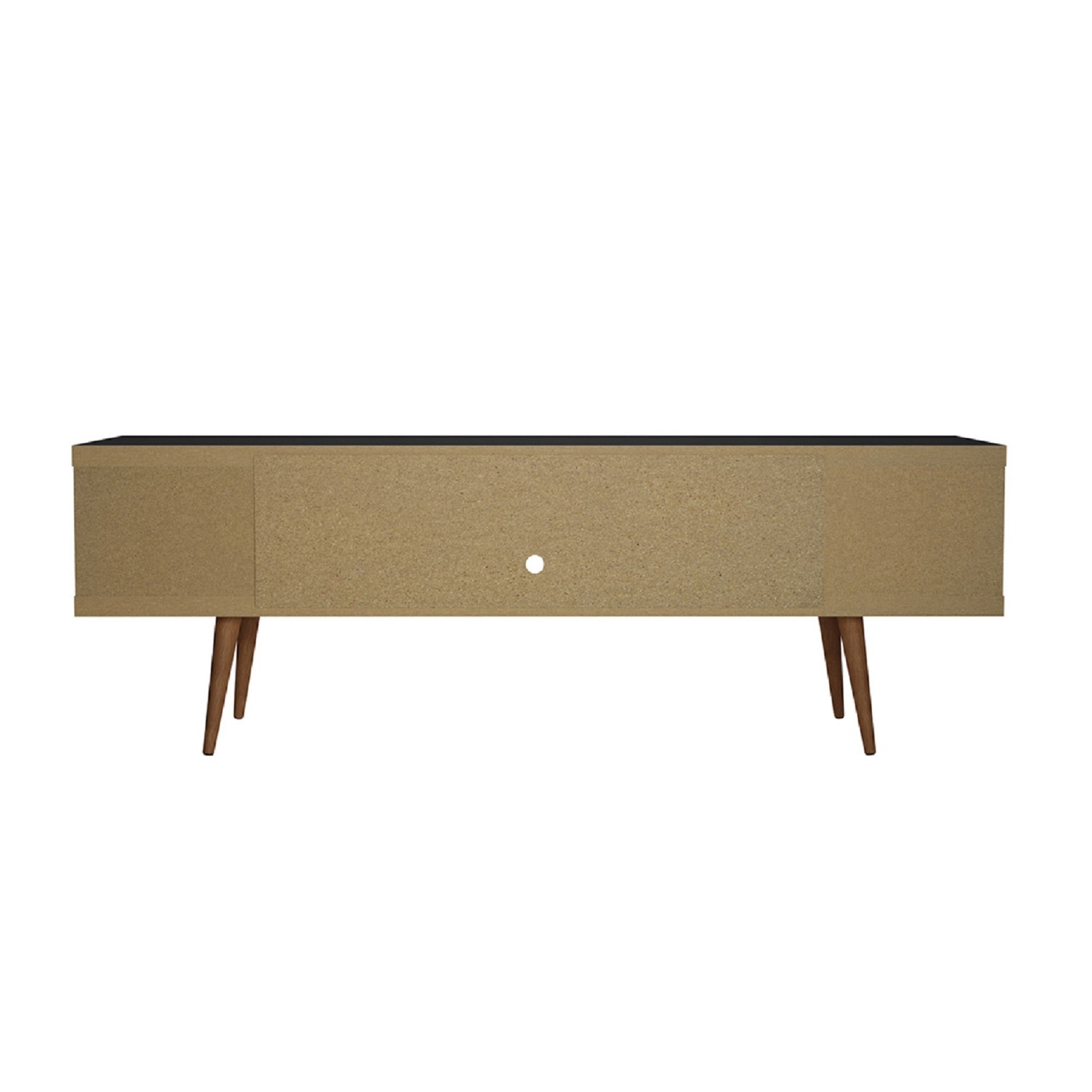 Eureka Modern 70.47" TV Stand with 4 Shelves - Black/Maple Cream